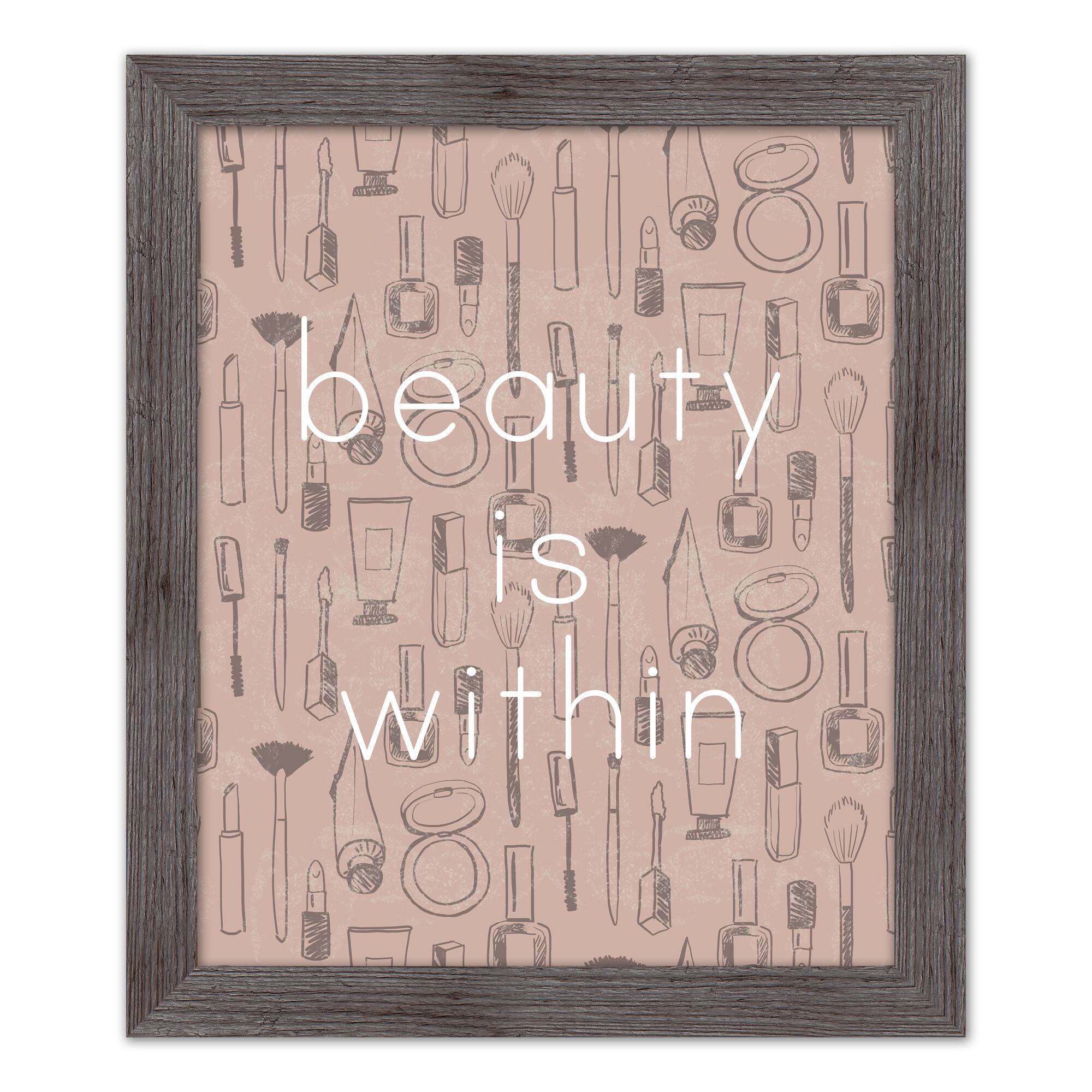 Beauty is Within Print in Gray Frame